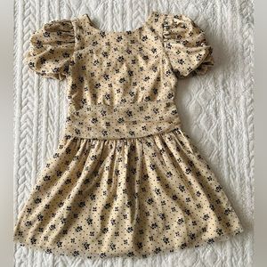 Janie and Jack Girls' Dark Beige with Black Floral Dress, size 12
